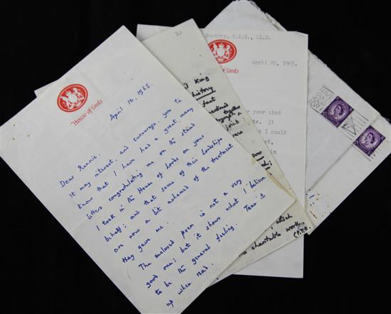 The Krays: autograph letters from Lord Boothby and ephemera related to the Frank Mitchell murder trial